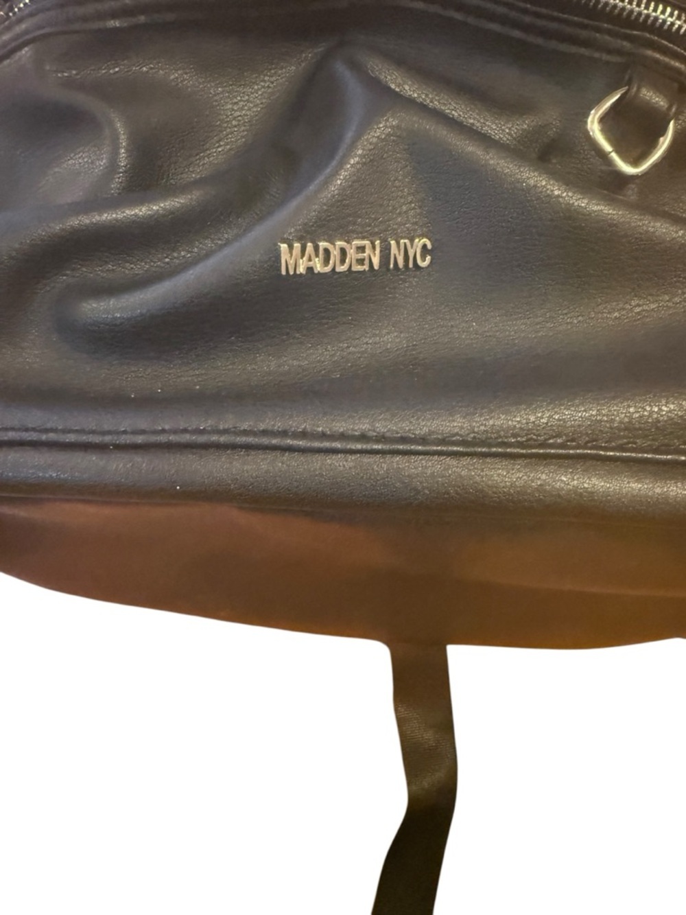 Madden NYC Black Faux Leather Backpack - Picture 3 of 9